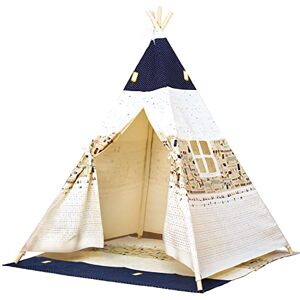 Bino 82820 Kids Tipee Play Tent. Outdoor Or Indoor Playhouse For Children, White, Made Of Cotton. Size- 120x120x150 cm. Bino 82820 Kids Tipee Play Tent. Outdoor Or Indoor Playhouse For Children, White, Made Of Cotton. Size- 120x120x150 cm.