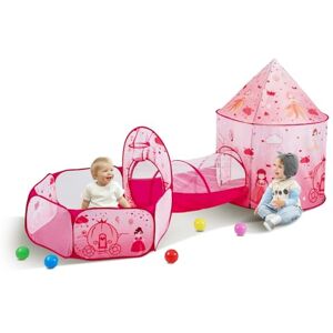 VEVOR 3 in 1 Kids Play Tent with Tunnel for Girls, Princes, Boys, Babies and Toddlers, Indoor/Outdoor Pop Up Playhouse with Carrying Bag & Banding Straps as Birthday Gifts, Magenta Color VEVOR 3 in 1 Kids Play Tent with Tunnel for Girls, Princes, Boys, Babies and Toddlers, Indoor/Outdoor Pop Up Playhouse with Carrying Bag & Banding Straps as Birthday Gifts, Magenta Color