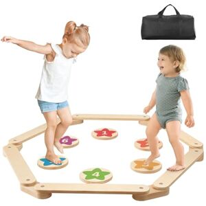 VEVOR Balance Beam Stepping Stones, 6 PCS Wooden Toddler Balance Boards, Montessori Toy for Kids 2-6, Build Coordination and Gross Motor Skills, Gymnastics Course Indoor & Outdoor for Girls Boys Gift VEVOR Balance Beam Stepping Stones, 6 PCS Wooden Toddler Balance Boards, Montessori Toy for Kids 2-6, Build Coordination and Gross Motor Skills, Gymnastics Course Indoor & Outdoor for Girls Boys Gift