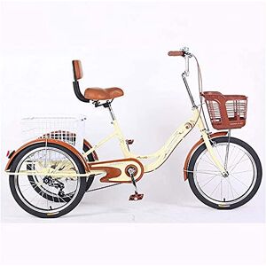 UYSELA Outdoor Sports Scooter Adult Trike, Tricycle for Adult 3 Wheel Bikes, Tricycle for Adult 1 Speed 20Inch 3-Wheel Trike with Basket Three Wheeled for Women Men or Dogs Dustproof Bag Recumbent Bic