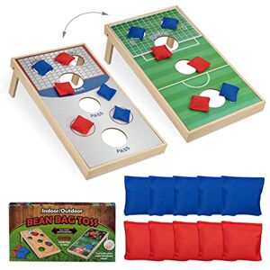 Relaxdays Bean Bag Toss, Cornhole Game, 10 Beanbags, Indoor & Outdoor Fun, HxWxD: 18 x 29 x 58 cm, Multicoloured, Wood Relaxdays Bean Bag Toss, Cornhole Game, 10 Beanbags, Indoor & Outdoor Fun, HxWxD: 18 x 29 x 58 cm, Multicoloured, Wood