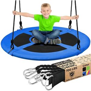 SereneLife SLSWNG100BL - Outdoor Swing with Padded Metal Frame SereneLife SLSWNG100BL - Outdoor Swing with Padded Metal Frame