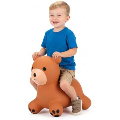 Curvaso Animal Bouncy Hopper with Pump for Kids Inflatable Ride-On Toys Gift, Indoor & Outdoor, Brown Bear Curvaso Animal Bouncy Hopper with Pump for Kids Inflatable Ride-On Toys Gift, Indoor & Outdoor, Brown Bear