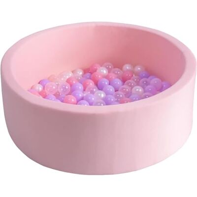 simpa morvita Round Pink Soft Foam Ball Pit with 200 Balls Dimensions 90cm (Dia) x 30cm (H) simpa morvita Round Pink Soft Foam Ball Pit with 200 Balls Dimensions 90cm (Dia) x 30cm (H)