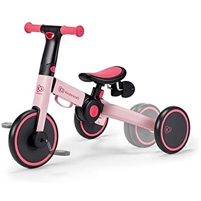 Kinderkraft 4TRIKE, foldable 3-in-1 tricycle, push trike, balance bike, pedal tricycle, lightweight aluminum frame, adjustable seat, EVA wheels, for children 1–5 years, Pink Kinderkraft 4TRIKE, foldable 3-in-1 tricycle, push trike, balance bike, pedal tricycle, lightweight aluminum frame, adjustable seat, EVA wheels, for children 1–5 years, Pink