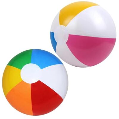 AOOTUERL 2 PCS Beach Balls Set, Beach Balls Inflatable Swimming Pool Water Games Classic Rainbow Color Beach Ball, Swimming Pool Beach Games For Summer Party Outdoor Activity AOOTUERL 2 PCS Beach Balls Set, Beach Balls Inflatable Swimming Pool Water Games Classic Rainbow Color Beach Ball, Swimming Pool Beach Games For Summer Party Outdoor Activity