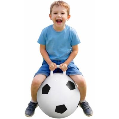 Quickdraw Supplies Kids Football Space Hopper 40-42cm Bouncy Ball with Handle Outdoor Garden Toy Durable PVC Jumping Hopper for Children Boys Girls Active Play Balance Exercise Toy Age 3+ Quickdraw Supplies Kids Football Space Hopper 40-42cm Bouncy Ball with Handle Outdoor Garden Toy Durable PVC Jumping Hopper for Children Boys Girls Active Play Balance Exercise Toy Age 3+