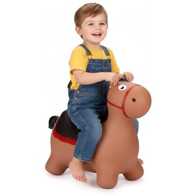 Curvaso Animal Bouncy Hopper with Pump for Kids Inflatable Ride-On Toys Gift, Indoor & Outdoor, Brown Donkey Curvaso Animal Bouncy Hopper with Pump for Kids Inflatable Ride-On Toys Gift, Indoor & Outdoor, Brown Donkey