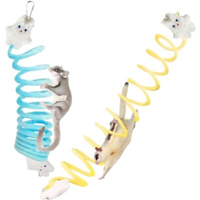 Xdyyjrasa Sugar Glider Toys 2Pcs Elastic Climbing Ropes with Soft Plush Cover, Hanging Enrichment Swing for Rats Small Birds Xdyyjrasa Sugar Glider Toys 2Pcs Elastic Climbing Ropes with Soft Plush Cover, Hanging Enrichment Swing for Rats Small Birds