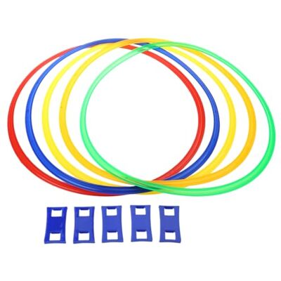 FANGZESHI Indoor Jumping Hoop Set for Children Outdoor Sports Game, 38cm Colorful Jump Hoop Set, Family Backyard Activity Toy, Physical Training Sports Game Toy for Kids FANGZESHI Indoor Jumping Hoop Set for Children Outdoor Sports Game, 38cm Colorful Jump Hoop Set, Family Backyard Activity Toy, Physical Training Sports Game Toy for Kids