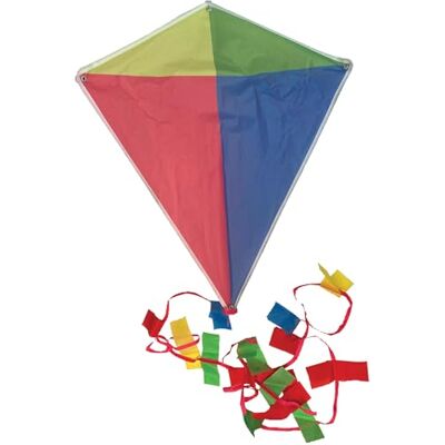 House of Marbles Classic Diamond Kite, 36-Inch Size with Colourful Tail, Flying Line and Handle, Traditional Beginner Kite for Beach, Park and Outdoor Fun House of Marbles Classic Diamond Kite, 36-Inch Size with Colourful Tail, Flying Line and Handle, Traditional Beginner Kite for Beach, Park and Outdoor Fun