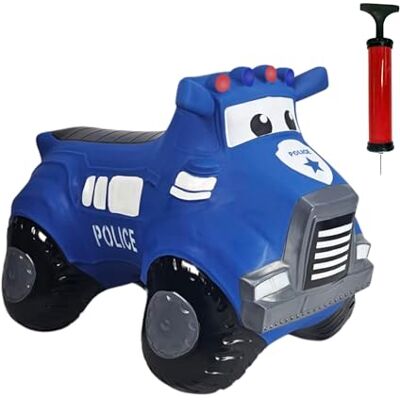 Happy Hopperz Police 'Patrol Squad' Truck Toy Blue Free Pump & One Way Valve Indoor/Outdoor Space Hopper for Kids 12 Months to 5 Years Ideal as Baby Balance Bike for 1-3 Year Olds Happy Hopperz Police 'Patrol Squad' Truck Toy Blue Free Pump & One Way Valve Indoor/Outdoor Space Hopper for Kids 12 Months to 5 Years Ideal as Baby Balance Bike for 1-3 Year Olds