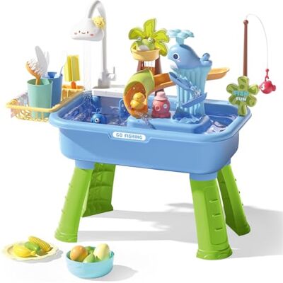 Ngbbby Play Sink With Running Water, Kids Water Table, Electric Play Sink With Running With Removable Table Legs, Educational With 180° Rotating Faucet For Kids, Park, Nursery, Garden Ngbbby Play Sink With Running Water, Kids Water Table, Electric Play Sink With Running With Removable Table Legs, Educational With 180° Rotating Faucet For Kids, Park, Nursery, Garden