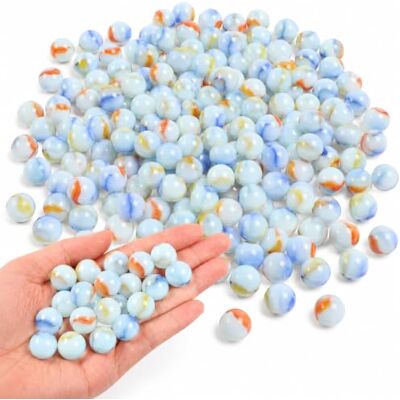 ARSUK White Glass Marbles, 170 pcs Kids Play Glass Marbles, Solid White Milky Marbles 16mm, Comes in a Bag, Protection Against Damage, Sports Toys & Outdoor Games (955g Milky Marble) ARSUK White Glass Marbles, 170 pcs Kids Play Glass Marbles, Solid White Milky Marbles 16mm, Comes in a Bag, Protection Against Damage, Sports Toys & Outdoor Games (955g Milky Marble)