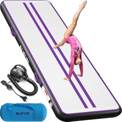 ALIFUN Inflatable Gymnastics Mat, Tumble Track, 2m 3m 4m 6m Length 10/20cm Thick Air Gymnastics Track For Kids Home Use Air Tumbling Mat for Training/Yoga/Water/dancing with Electric Air Pump ALIFUN Inflatable Gymnastics Mat, Tumble Track, 2m 3m 4m 6m Length 10/20cm Thick Air Gymnastics Track For Kids Home Use Air Tumbling Mat for Training/Yoga/Water/dancing with Electric Air Pump