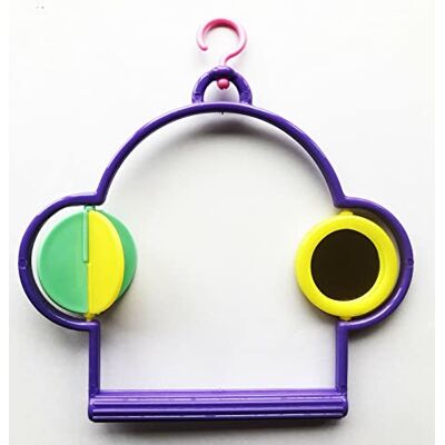 Sky Gold BUDGIE TOY Swing With Spinning Mirror and Spinner 12cm x 14cm Colours Vary Sky Gold BUDGIE TOY Swing With Spinning Mirror and Spinner 12cm x 14cm Colours Vary