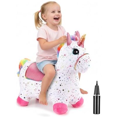 Curvaso Animal Bouncy Hopper with Pump for Kids Inflatable Ride-On Soft Toys Gift, Indoor & Outdoor, Unicorn Horse Curvaso Animal Bouncy Hopper with Pump for Kids Inflatable Ride-On Soft Toys Gift, Indoor & Outdoor, Unicorn Horse