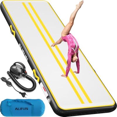 ALIFUN Inflatable Gymnastics Mat, Tumble Track, 2m 3m 4m 6m Length 10/20cm Thick Air Gymnastics Track For Kids Home Use Air Tumbling Mat for Training/Yoga/Water/dancing with Electric Air Pump ALIFUN Inflatable Gymnastics Mat, Tumble Track, 2m 3m 4m 6m Length 10/20cm Thick Air Gymnastics Track For Kids Home Use Air Tumbling Mat for Training/Yoga/Water/dancing with Electric Air Pump