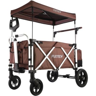 Fuxtec Folding Wagon FX-CTL900 Brown UV Sun Canopy Suspension Wheels 75kg Capacity Fuxtec Folding Wagon FX-CTL900 Brown UV Sun Canopy Suspension Wheels 75kg Capacity