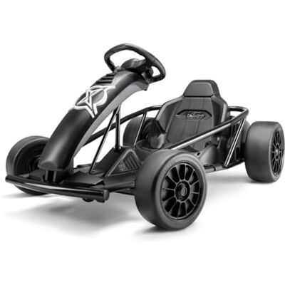 Xootz Comet Electric Go Kart, Kids Ride-On Racing Go Kart, 2 Speed with Drift Mode and Reversing, Steering Wheel, and Pedals, 2 x 12V Rechargeable Batteries, Custom, Black Xootz Comet Electric Go Kart, Kids Ride-On Racing Go Kart, 2 Speed with Drift Mode and Reversing, Steering Wheel, and Pedals, 2 x 12V Rechargeable Batteries, Custom, Black