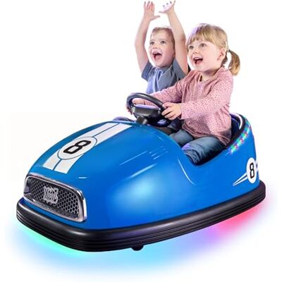 Xootz Big Bumper, Two Seater Kids Electric Ride-On for Kids, Blue 12V Kids Bumper Car with 360-Degree Rotation Spin, Steering Wheel, Remote Control and Flashing LED Light Xootz Big Bumper, Two Seater Kids Electric Ride-On for Kids, Blue 12V Kids Bumper Car with 360-Degree Rotation Spin, Steering Wheel, Remote Control and Flashing LED Light