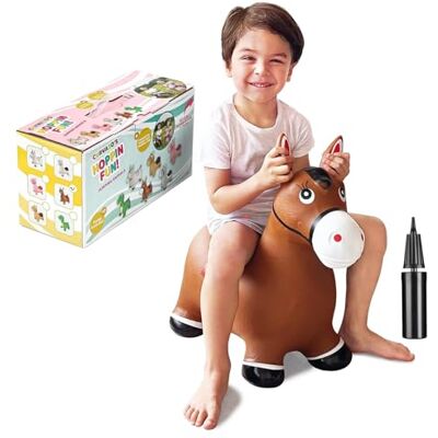 Curvaso Animal Bouncy Hopper with Pump for Kids Inflatable Ride-On Toys Gift, Indoor & Outdoor, Brown Horse Curvaso Animal Bouncy Hopper with Pump for Kids Inflatable Ride-On Toys Gift, Indoor & Outdoor, Brown Horse
