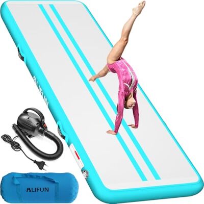ALIFUN Inflatable Gymnastics Mat, Tumble Track, 2m 3m 4m 6m Length 10/20cm Thick Air Gymnastics Track For Kids Home Use Air Tumbling Mat for Training/Yoga/Water/dancing with Electric Air Pump ALIFUN Inflatable Gymnastics Mat, Tumble Track, 2m 3m 4m 6m Length 10/20cm Thick Air Gymnastics Track For Kids Home Use Air Tumbling Mat for Training/Yoga/Water/dancing with Electric Air Pump