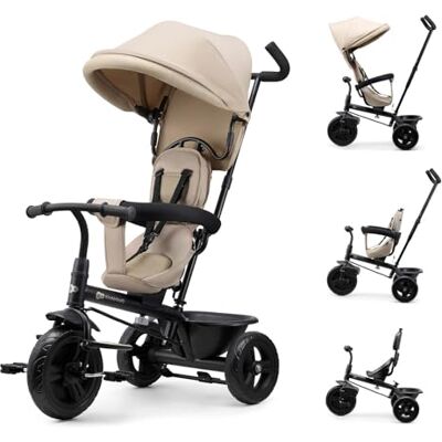 Kinderkraft FREEWAY 2, Baby Trike,sFD5RY6bFYAI53gta0C1 360° Swivel Seat, Freewheel Function, 3-Point Harness, Central Brake, 9 Months to 5 Years, Beige Kinderkraft FREEWAY 2, Baby Trike,sFD5RY6bFYAI53gta0C1 360° Swivel Seat, Freewheel Function, 3-Point Harness, Central Brake, 9 Months to 5 Years, Beige