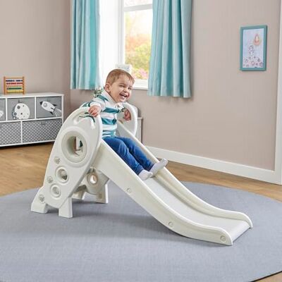 Liberty House Toys Kids Rocket Slide First Slide, Playset for Indoor or Outdoor use Garden Slide White and Grey, H645 x W330 x D1250mm, LHT191WH Liberty House Toys Kids Rocket Slide First Slide, Playset for Indoor or Outdoor use Garden Slide White and Grey, H645 x W330 x D1250mm, LHT191WH