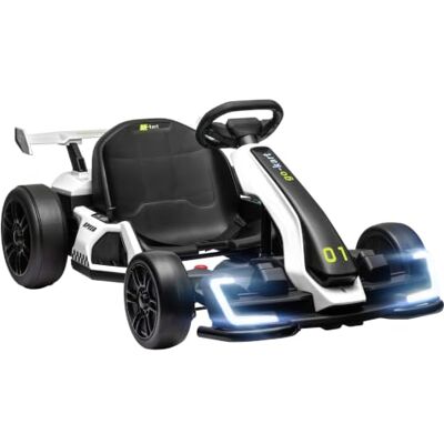 HOMCOM - 24V Go Kart - White - Go Kart HOMCOM - 24V Go Kart - White - Go Kart