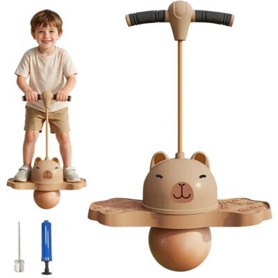 Zogxyc Pogo Stick with Handle for Kids, Capybara Balance Jumping Ball, Indoor Outdoor Safe Fitness Toy with Pump Anti Slip Foot Pads for Kids Adults, Maximum Load 480 Lb Zogxyc Pogo Stick with Handle for Kids, Capybara Balance Jumping Ball, Indoor Outdoor Safe Fitness Toy with Pump Anti Slip Foot Pads for Kids Adults, Maximum Load 480 Lb