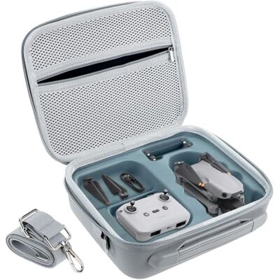 QWORK ® Drone Case for DJI Mini 2/2 SE/4K, Gray, Shoulder Strap PU exterior with EVA shell, for travel, outdoor flying and home storage QWORK ® Drone Case for DJI Mini 2/2 SE/4K, Gray, Shoulder Strap PU exterior with EVA shell, for travel, outdoor flying and home storage