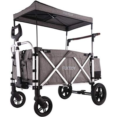 Fuxtec Folding Wagon FX-CTL900 Premium Grey UV Sun Canopy Suspension Wheels 75kg Capacity Fuxtec Folding Wagon FX-CTL900 Premium Grey UV Sun Canopy Suspension Wheels 75kg Capacity