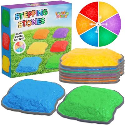 Learning Minds Stepping Stones for Kids – 6 Large, Non-Slip Balance Stones Indoor & Outdoor Play Equipment Outside Toys For Kids of All Ages Learning Minds Stepping Stones for Kids – 6 Large, Non-Slip Balance Stones Indoor & Outdoor Play Equipment Outside Toys For Kids of All Ages