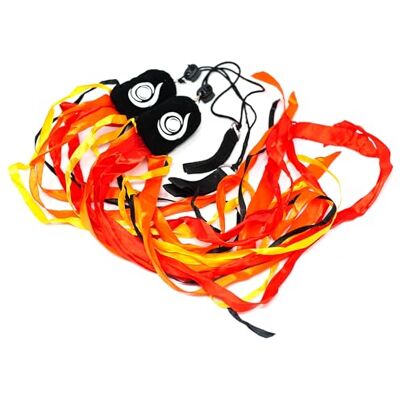Mesika and Cascade Juggling Cascade Ribbon Poi Colourful Beginner Poi Set (Red/Orange/Yellow/Black) Mesika and Cascade Juggling Cascade Ribbon Poi Colourful Beginner Poi Set (Red/Orange/Yellow/Black)