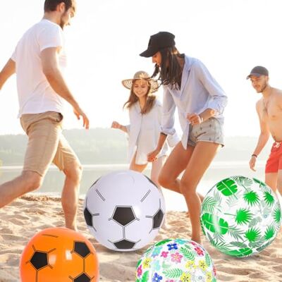 JynxtoyZeal Inflatable Beach Balls,4Pcs Summer Pool Balls,Tropical Floral and Football Design Inflatable Toys for Beach, Pool, Summer Party, Outdoor Water Games JynxtoyZeal Inflatable Beach Balls,4Pcs Summer Pool Balls,Tropical Floral and Football Design Inflatable Toys for Beach, Pool, Summer Party, Outdoor Water Games