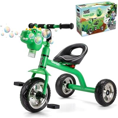 Xootz Bubble Go Dino Trike, Toddler Trike for 3-year-old, Detachable Bubble Machine, Easy Clip Assembly – Green Xootz Bubble Go Dino Trike, Toddler Trike for 3-year-old, Detachable Bubble Machine, Easy Clip Assembly – Green
