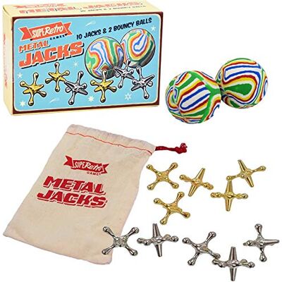 D.A.Y. Republic Classic Jacks Game with Ball, Fivestones Knucklebones Retro games for indoor or outdoor play, five stones game builds hand-eye coordination, suitable for age 3+ D.A.Y. Republic Classic Jacks Game with Ball, Fivestones Knucklebones Retro games for indoor or outdoor play, five stones game builds hand-eye coordination, suitable for age 3+