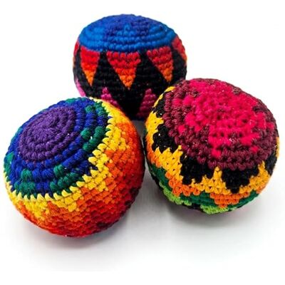Siesta Knitted Footbag – Juggling Ball & Kick Ball – Assorted Colours and Styles – Set of 3 Siesta Knitted Footbag – Juggling Ball & Kick Ball – Assorted Colours and Styles – Set of 3