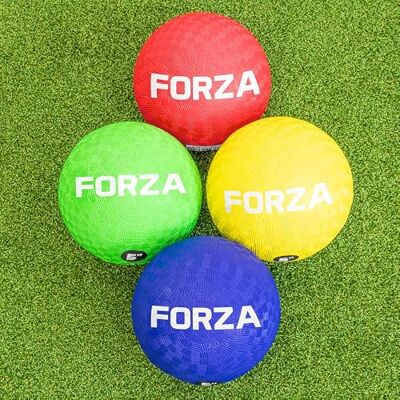 FORZA Rubber Dodgeballs – Anti-Sting Playground Balls for Dodgeball, PE, Schools & Garden Games, Textured Grip, 5in or 8.5in, Packs of 4, 8 or 12, Red Blue Yellow Green. FORZA Rubber Dodgeballs – Anti-Sting Playground Balls for Dodgeball, PE, Schools & Garden Games, Textured Grip, 5in or 8.5in, Packs of 4, 8 or 12, Red Blue Yellow Green.
