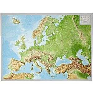 Markgraf, André Reliefkarte Europa Gross 1 : 8.000.000 mit Aluminium Rahmen: mit grünfarbenen Holzrahmen Markgraf, André Reliefkarte Europa Gross 1 : 8.000.000 mit Aluminium Rahmen: mit grünfarbenen Holzrahmen