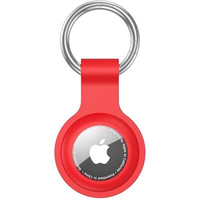 Anybase Case for Airtag, Ultralight Silicone Case for Air Tags with Anti-Lost Keychain Ring Accessories Red Anybase Case for Airtag, Ultralight Silicone Case for Air Tags with Anti-Lost Keychain Ring Accessories Red