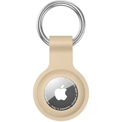 Anybase Case for Airtag, Ultralight Silicone Case for Air Tags with Anti-Lost Keychain Ring Accessories Milk Tea Colour Anybase Case for Airtag, Ultralight Silicone Case for Air Tags with Anti-Lost Keychain Ring Accessories Milk Tea Colour