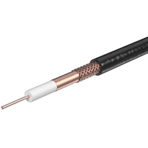 Labgear PF100 Satellite Cable 50m Coil, Bare Copper Conductor, Foam PE Dielectric, Copper Braid & Foil Shielding, Durable Black PVC Sheath, CAI Certified Labgear PF100 Satellite Cable 50m Coil, Bare Copper Conductor, Foam PE Dielectric, Copper Braid & Foil Shielding, Durable Black PVC Sheath, CAI Certified