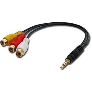 LINDY Audio video adapter (video + audio stereo) with 4-segment 3.5 mm male to 3x RCA female LINDY Audio video adapter (video + audio stereo) with 4-segment 3.5 mm male to 3x RCA female