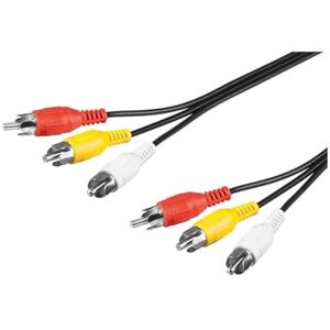Goobay 50380 Composite Audio/Video Connector Cable, 3x RCA, 1.5 m Cable Length Goobay 50380 Composite Audio/Video Connector Cable, 3x RCA, 1.5 m Cable Length