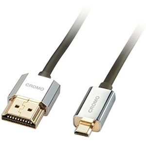 LINDY 0.5m CROMO Slimline High Speed HDMI to Micro HDMI 2.0 Cable with Ethernet, 4k@60Hz HDMI 2.0 18G 3D 1080p HDCP 2.2 HDR ARC CEC ATC Tested, Black LINDY 0.5m CROMO Slimline High Speed HDMI to Micro HDMI 2.0 Cable with Ethernet, 4k@60Hz HDMI 2.0 18G 3D 1080p HDCP 2.2 HDR ARC CEC ATC Tested, Black