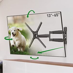Barkan 53.5cm Long TV Wall Mount, 13-65 inch Full Motion Articulating 4 Movement Premium Flat/Curved Screen Bracket, Holds up to 36kg, Extremely Extendable, Fits LED OLED LCD Barkan 53.5cm Long TV Wall Mount, 13-65 inch Full Motion Articulating 4 Movement Premium Flat/Curved Screen Bracket, Holds up to 36kg, Extremely Extendable, Fits LED OLED LCD
