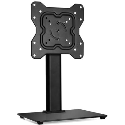 Futura Table Top TV Stand for 17–55 Inch TVs, Swivel, VESA 200x200 Supports TVs up to 20kg with 25° swivel, 3 height settings, 90° rotation, glass base, cable clip and VESA 75x75–200x200. Futura Table Top TV Stand for 17–55 Inch TVs, Swivel, VESA 200x200 Supports TVs up to 20kg with 25° swivel, 3 height settings, 90° rotation, glass base, cable clip and VESA 75x75–200x200.