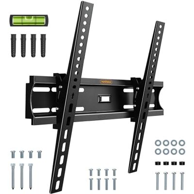 VonHaus TV Wall Bracket for 26-60" Screens, TV Bracket with Spirit Level, Flat to Wall Mount with Tilt, 45kg Capacity, Max VESA: 400x400mm VonHaus TV Wall Bracket for 26-60" Screens, TV Bracket with Spirit Level, Flat to Wall Mount with Tilt, 45kg Capacity, Max VESA: 400x400mm
